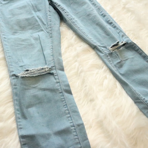 PacSun Light Blue Denim Ripped High Rise Skinny Jeans - Picture 4 of 6